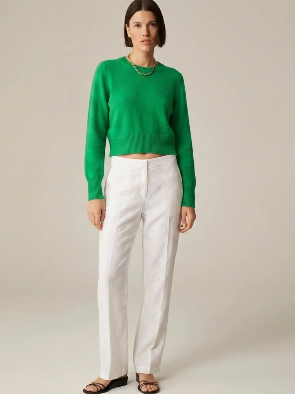 J. Crew Green Crewneck Sweater